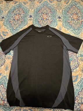 Oakley Black Athletic Tee with Gray Panels